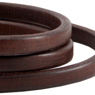 Leder 10x6mm  Bruin  